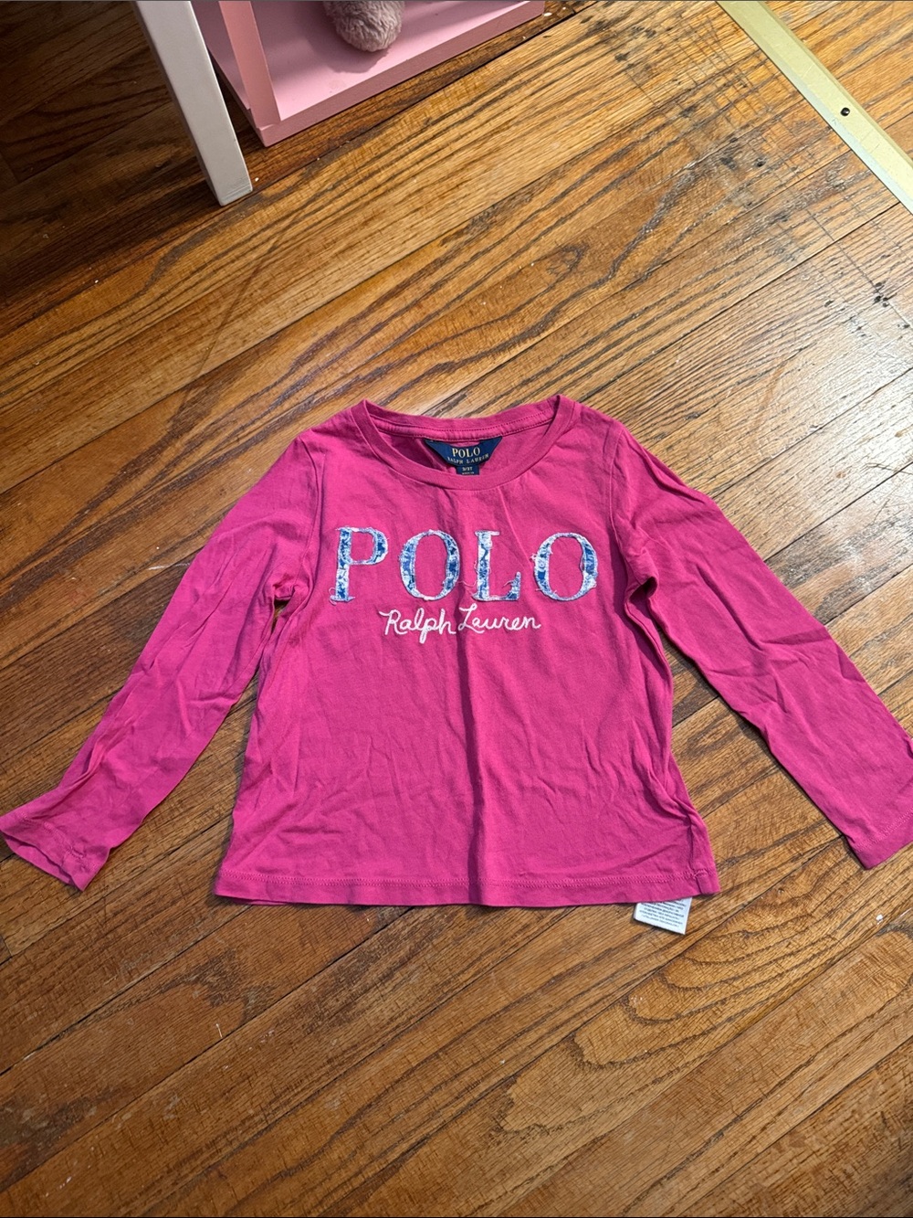 Polo by Ralph Lauren Girls' Long-Sleeve Fuchsia Logo Tee